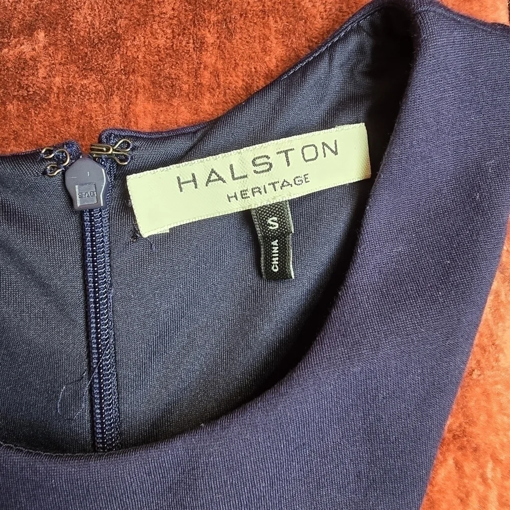 Halston Heritage Asymmetrical Neckline Purple Mini Sheath Dress Sz. S - Picture 10 of 10